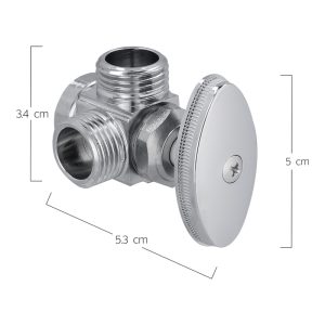 Llave de control angular salida doble