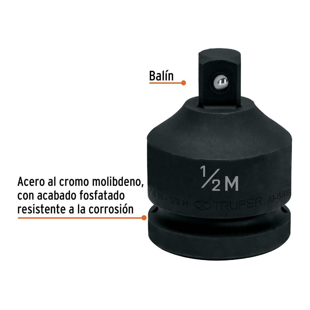 Adaptador de Impacto 3/4" (H) x 1/2" (M) Truper - Imagen 2