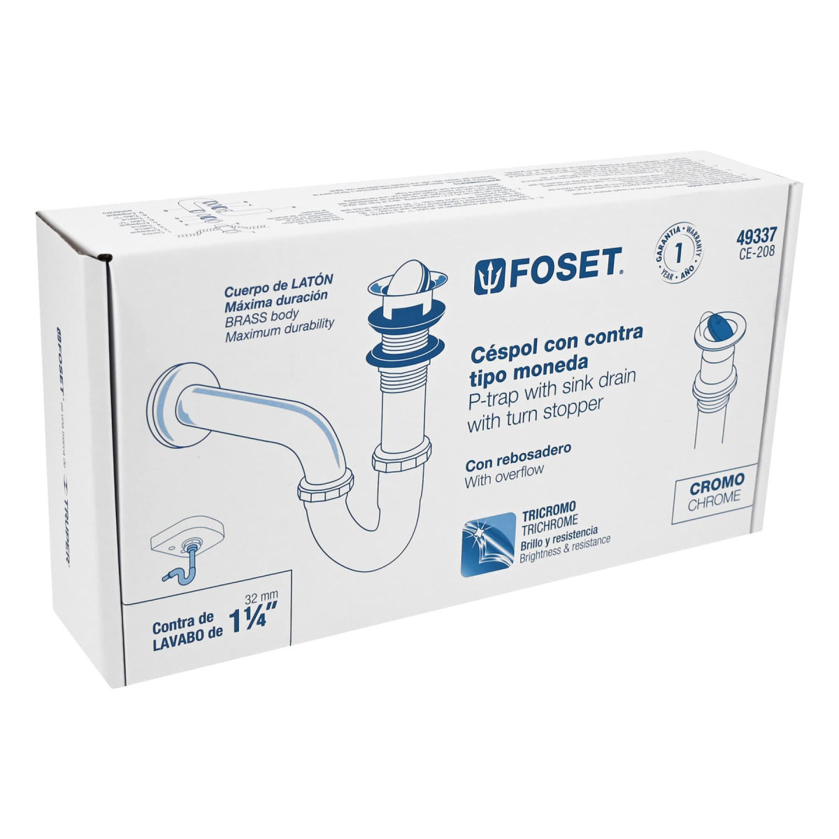 Céspol con contra tipo moneda para lavabo Foset - Imagen 4