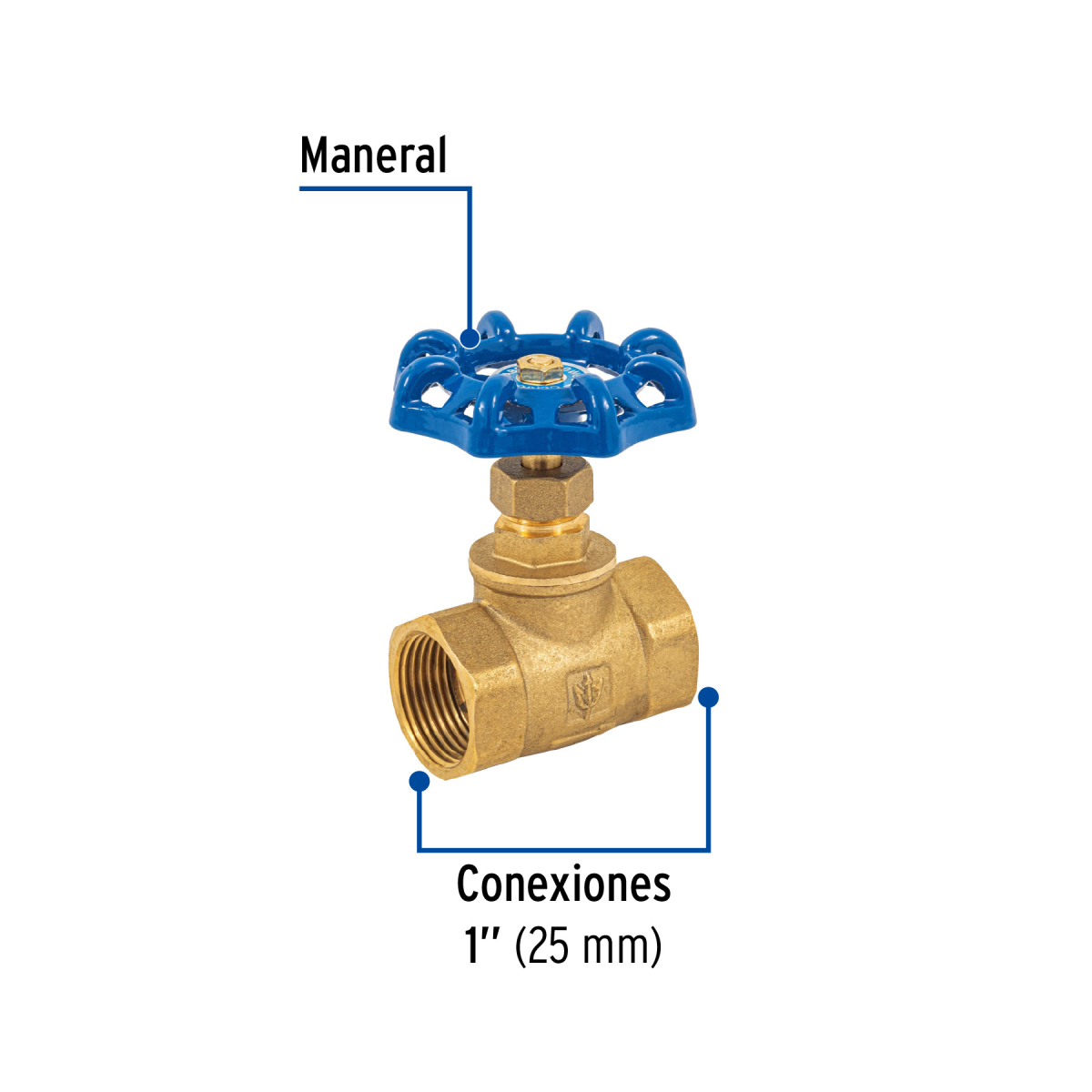 Válvula de globo de latón roscable de 1", Foset - Imagen 2