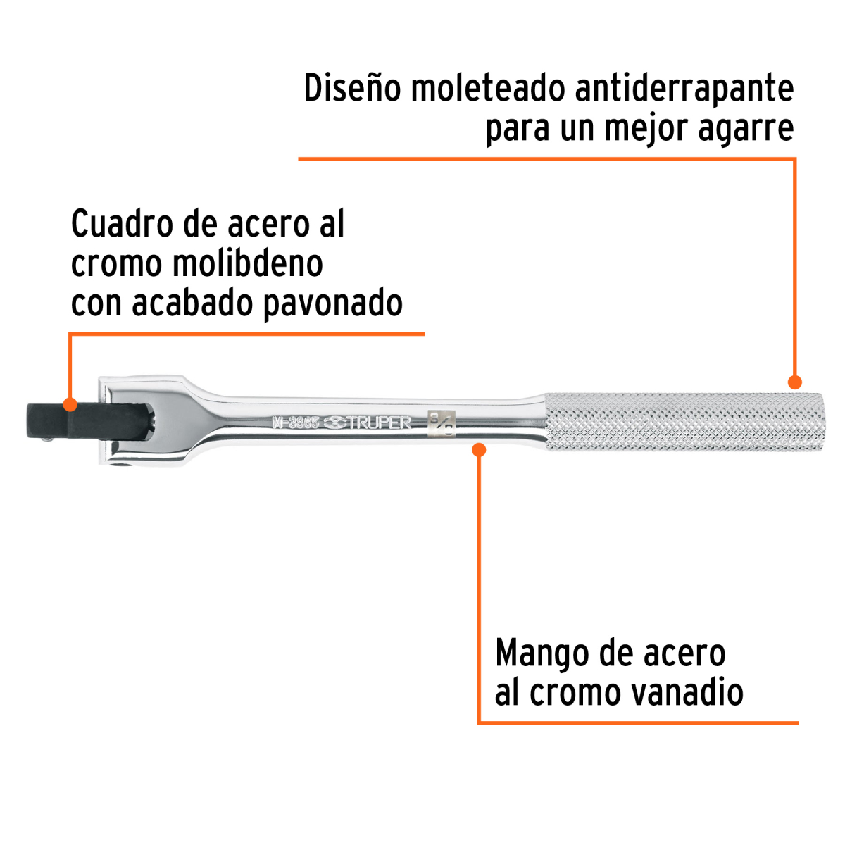 Mango articulado para dados cuadro 3/8" Truper - Imagen 3