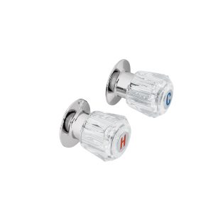 Juego de 2 manerales de acrílico para regadera