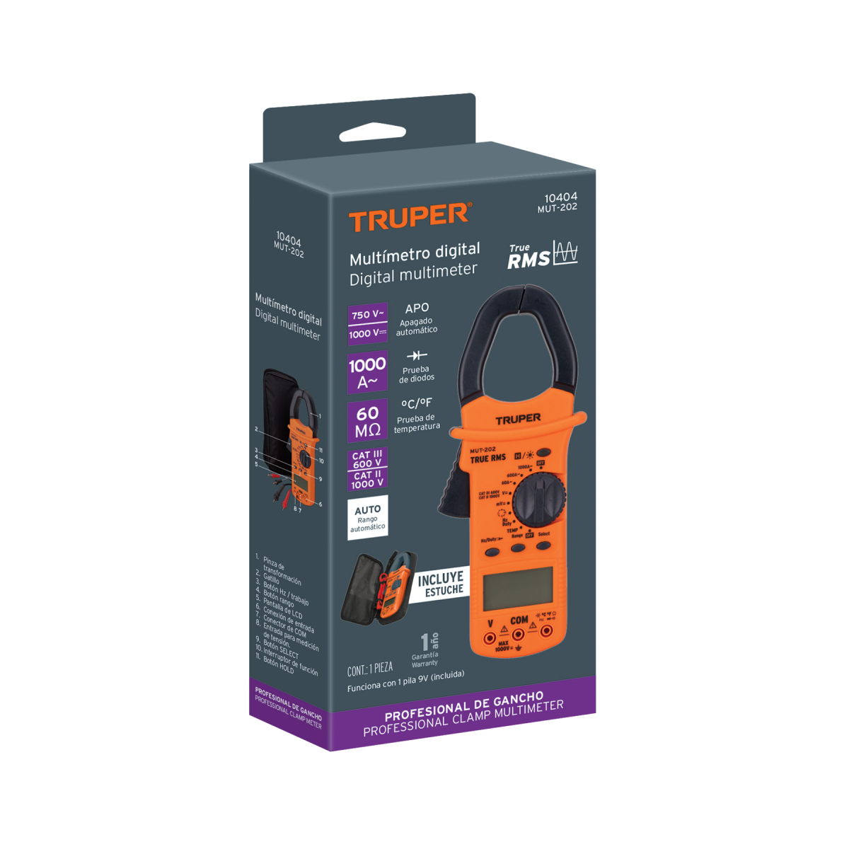 Multímetro uso profesional con gancho Truper 20 A - Imagen 5