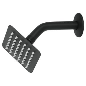 Regadera cuadrada de acero inoxidable negro mate