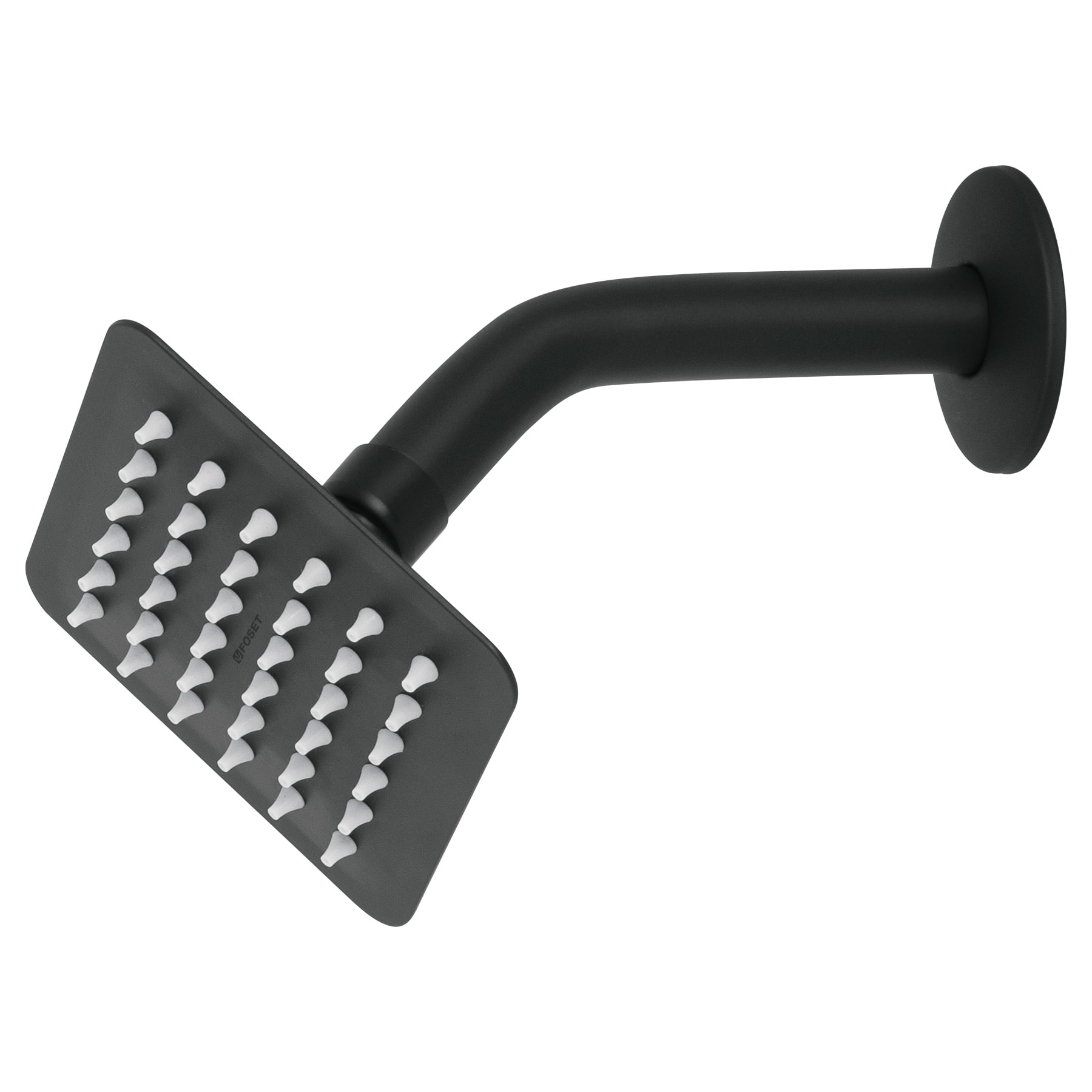 Regadera cuadrada de acero inoxidable negro mate