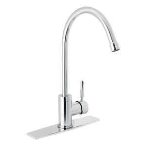 Monomando para fregadero con cuello alto cromo