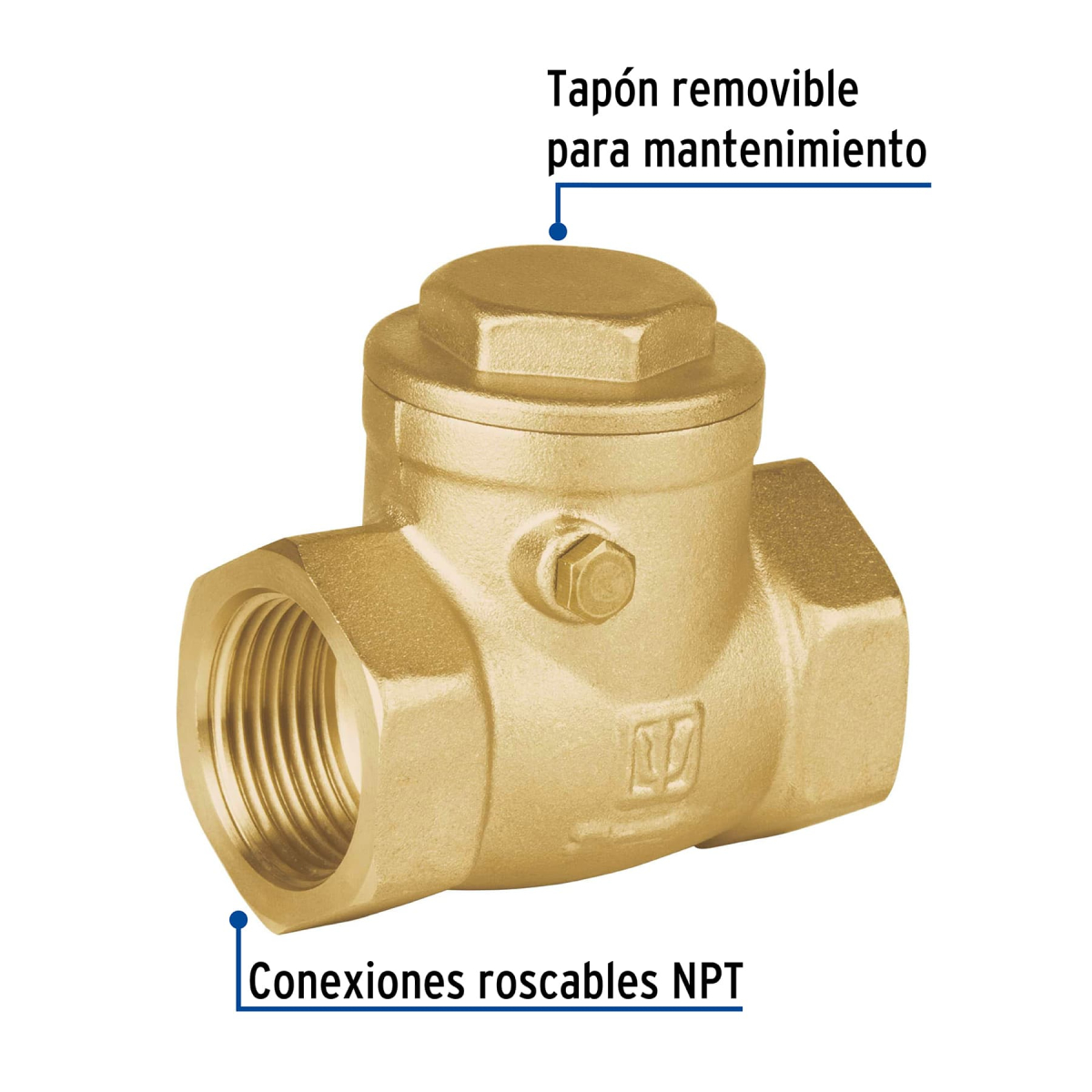 Válvula check horizontal de latón 3/4" Foset - Imagen 2